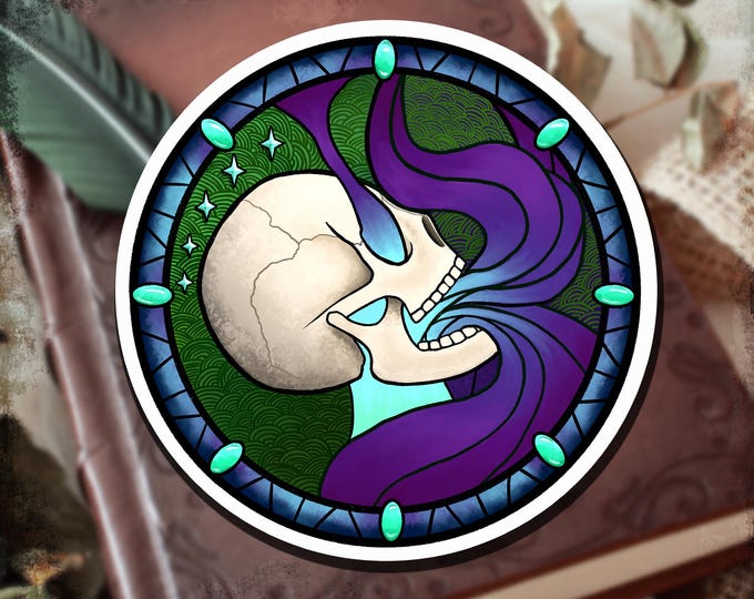 Necromancy Sticker - Soft Velvet Paper DnD Design for Enchanted Decor or Gift for Wizards & Warlocks