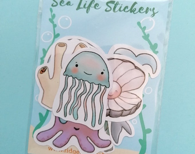 Sea Life Sticker Pack - Kawaii Stickers - Journal Stickers - Bullet Journal - Decoration Stickers