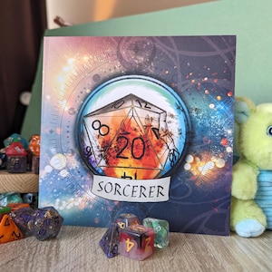 Biglietto d'auguri per stregoni, biglietto fantasy unico per avventurieri, perfetto come regalo per gli amanti di D&D e per i giocatori!