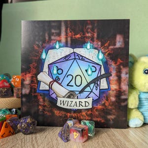 ウィザード ダンジョンズ アンド ドラゴンズ グリーティング カード、冒険者向けのユニークなファンタジー カード、DnD 愛好家やゲーマーへのギフトに最適!