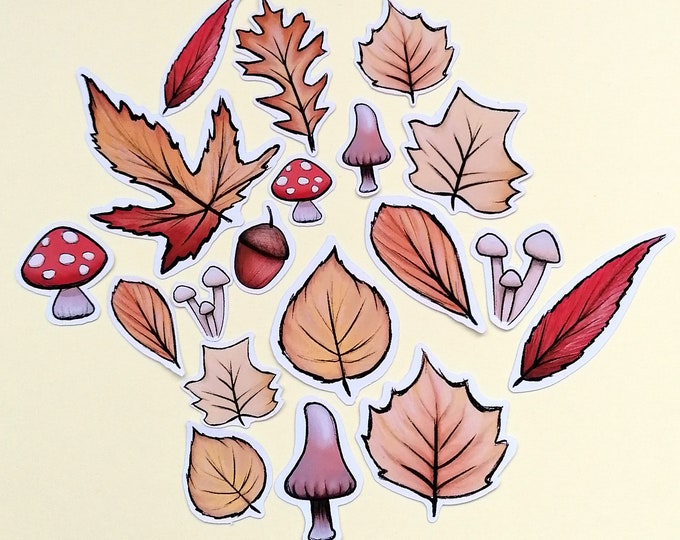 Autumn Leaves Sticker Pack - Kawaii Stickers - Journal Stickers - Bullet Journal - Fall Stickers