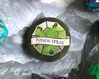 Poison Badge - Spell Badge - 38mm Badge - Dungeons and Dragons Badge