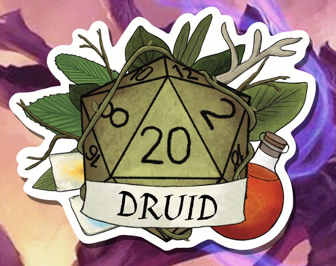 DnD Sticker - Druid Class - Critical Role - D20 - Druid Dungeons and Dragons