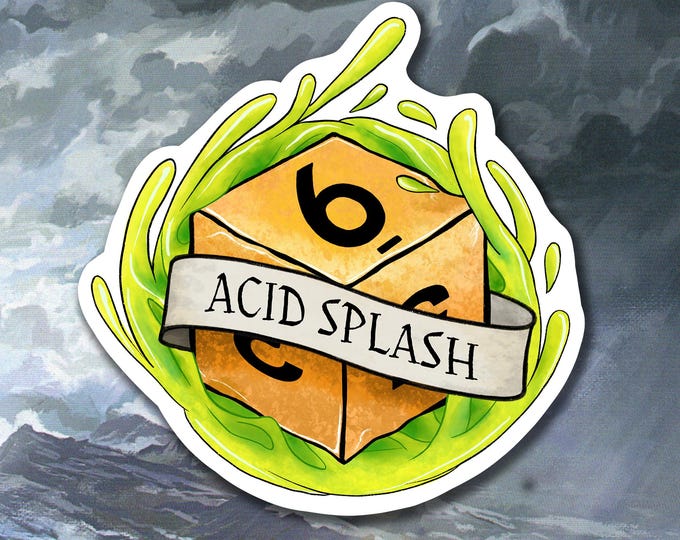 Acid Splash Sticker - DnD Sticker - Dungeons and Dragons