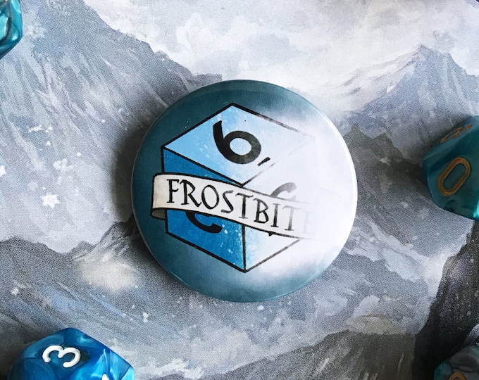 Frostbite Badge - Spell Badge - 38mm Badge - Dungeons and Dragons Badge