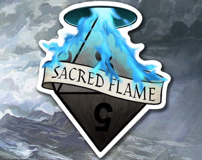 Sacred Flame Sticker DnD Sticker - Dungeons and Dragons
