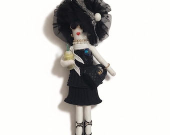 Dolly Keychain, Wine Bottle Charm or Bag Tag, Gigi