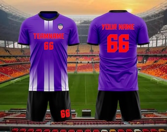 Conjunto de camiseta de fútbol personalizada Roth Jersey Customiz, nombre y número personalizados, uniforme de equipo a rayas con pantalones cortos, regalo para aficionados