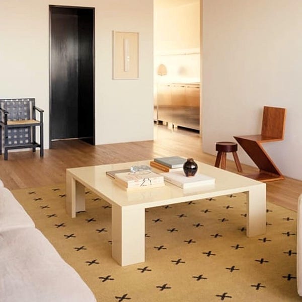 Mustard Brown Cross. Handwoven Scandinavian Design.  Nordic Decor Flatweave Area Rug. Custom Sizes Available