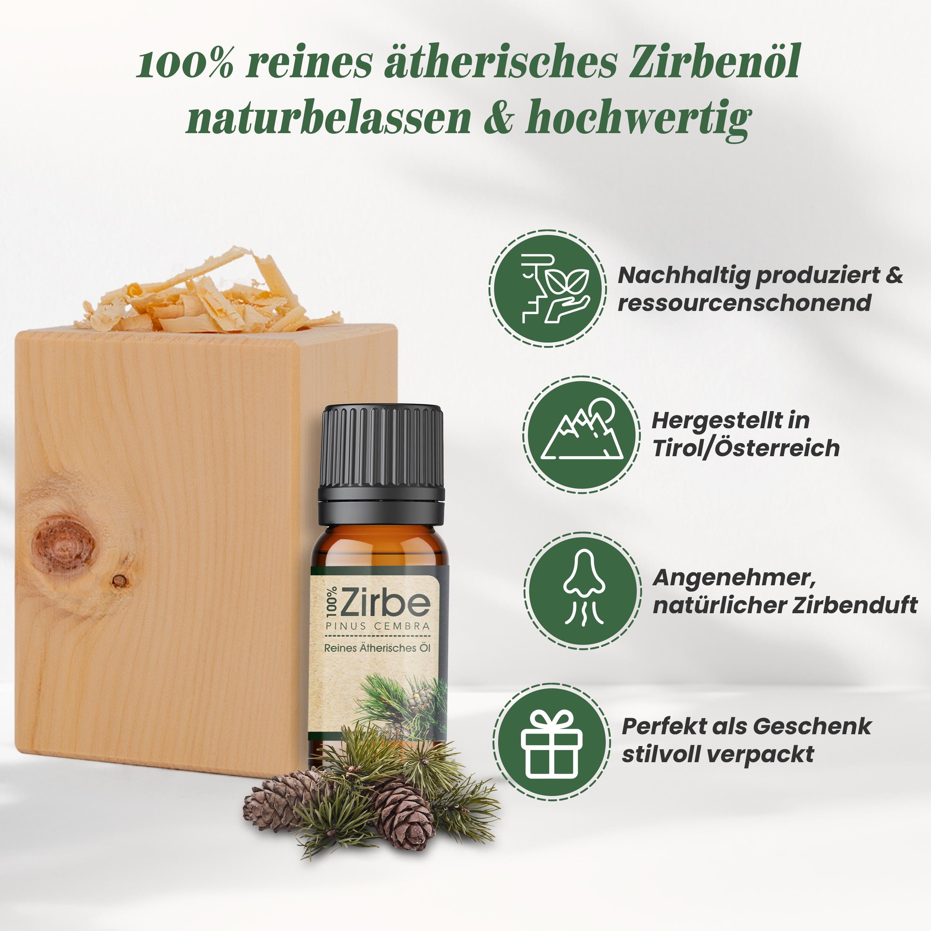 Ensemble De Parfum De Pin Avec Copeaux De Pin + Huile De Pin Bio (10 Ml) Joliment Emballé Dans