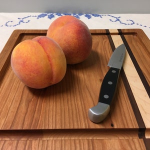 Square Cutting Board Trivet Serving Tray With Extra Deep Juice Groove 12 Inch Maple or Cherry American Handmade in WV Free Shipping