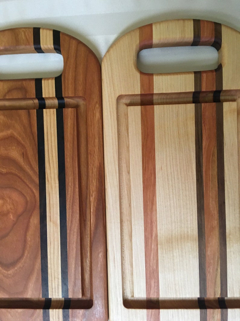 Round Handle Cutting Board with Groove 2 Colors 2 Sizes Etsy