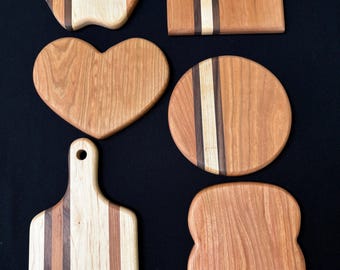 Mini Novelty Cutting Boards 6 Shapes 3 Colors Charcuterie Board Dorm Room Brown Bag Coaster Appreciation Stocking Gift Free Shipping
