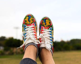 Hand-Painted Truck Art Sneakers: Pakistani Festival Fashion