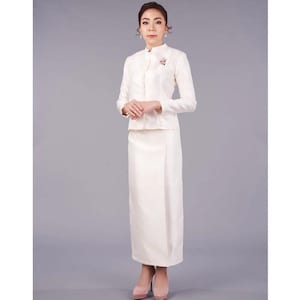 Premium Thai Chitralada Dress Set | Traditional Thai Outfit with Silk Fabric