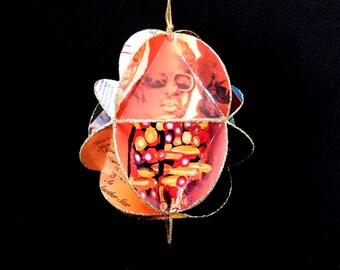 Stevie Wonder Album Cover Ornament Made From Repurposed Record Jackets - Eco Friendly Music Decor