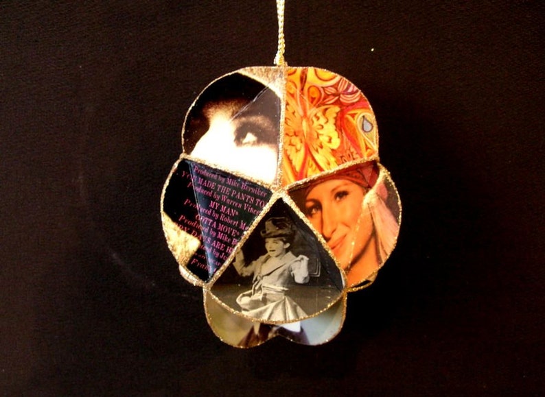 Barbra Streisand Album Cover Ornament Made Of Repurposed Record Jackets