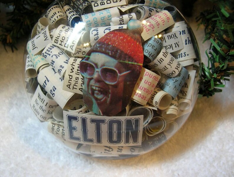 Elton John Christmas Ornament Album Liner Notes In Clear | Etsy