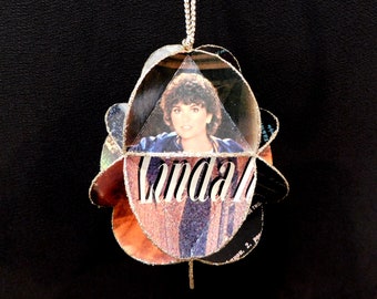 Linda Ronstadt Album Cover Ornament Made Of Repurposed Record Jackets - Eco Friendly Music Decor