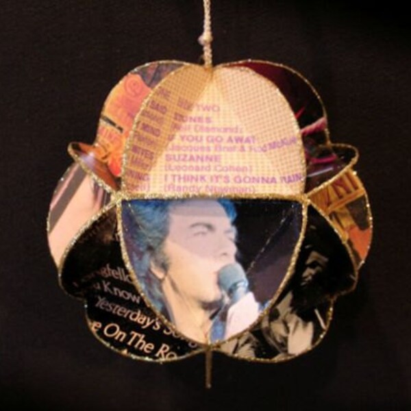 Neil Diamond Album Cover Ornament Made From Repurposed Record Jackets
