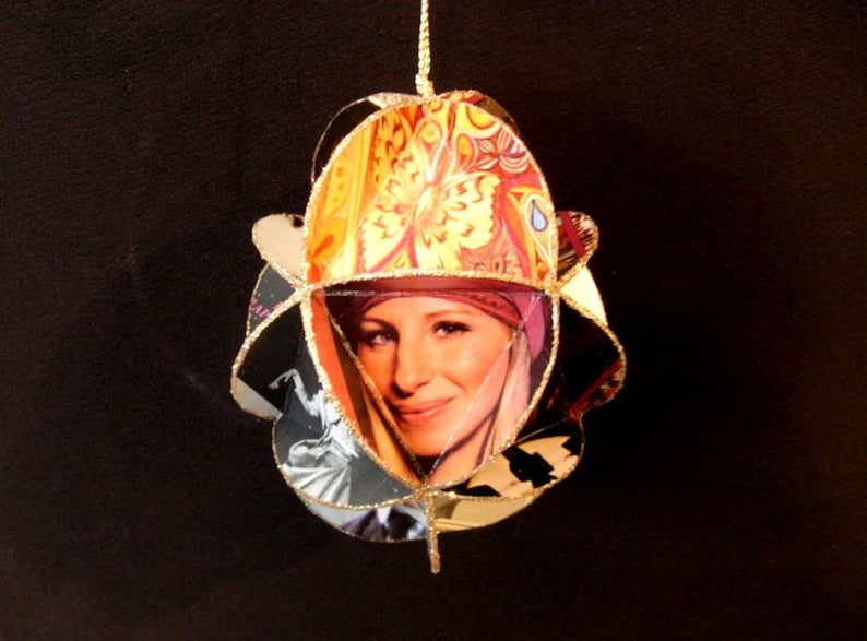 Barbra Streisand Album Cover Ornament Made Of Repurposed Record Jackets