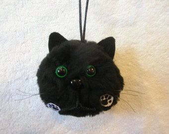 Midnight Cat - Black Cat Pom-Pom Ornament Halloween Decoration