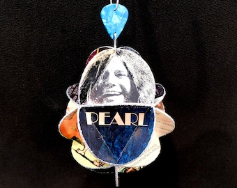 Janis Joplin Album Cover Ornament Made Of Repurposed Record Jackets - Eco-Friendly Music Decor