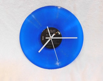 Elvis Presley Record Album Wall Clock Blue Colored Vinyl - Recycled Repurposed Music Decor