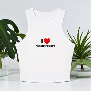 Top corto con frase personalizada: añade tu propio texto. Regalo personalizado para mujer.