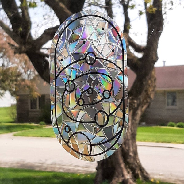 Solar system suncatcher, reusable static cling window decoration, translucent prism vinyl film, universe galaxy rainbow sticker glass art