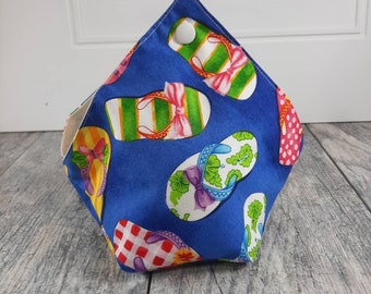 Blue Bento bag yarn bowl, reusable eco-friendly zero waste dumpling pouch, yarn cake keeper, small cotton project bag, storage organizer