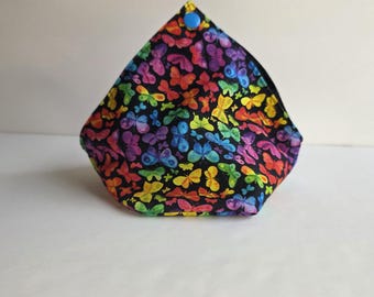 Butterfly bento bag yarn bowl, reusable eco-friendly zero waste dumpling pouch yarn cake keeper, small cotton project bag storage gift bag