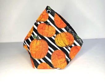 Pumpkin bento bag yarn bowl, reusable eco-friendly zero waste dumpling pouch yarn cake keeper, small cotton project bag storage gift bag