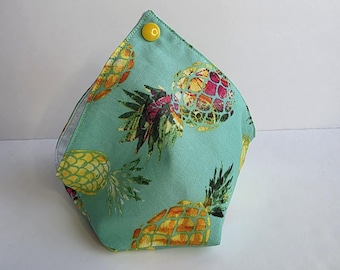 Pineapple bento bag yarn bowl, reusable eco-friendly zero waste dumpling pouch yarn cake keeper, small cotton project bag storage gift bag