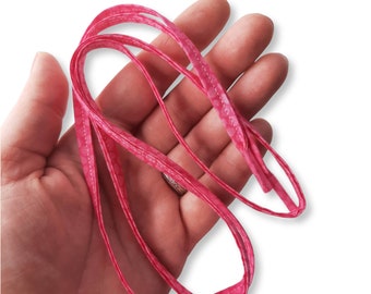 Pink shoelaces, handmade sneaker shoe boot footwear accessory, pink flat cotton laces, hiking walking running shoestrings