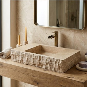 handmade travertine marble sink