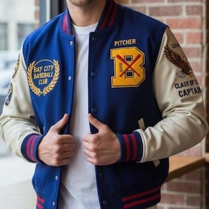 Men’s Varsity Bomber Jacket Embroidered Streetwear Fashion Personalized Team Varsity Jacket Custom Letterman  Graduation Gift for Him