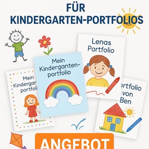 Kindergarten Portfolio Templates • Printable Kindergarten Portfolio • A4/A5 PDF • German • Profile, Personal Pages, Goals, Photos, Annual Review