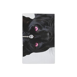 Chic Black Panther Pink Eyes Beach Towels, Fun Beach Accessory, Black Panther Lover Gift, Summer Pool Towel