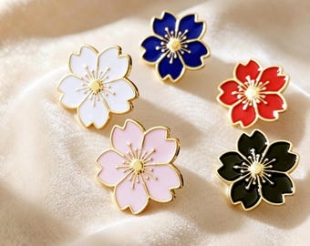Miniatur Kirschblüten Emaille Brosche, Blumen Anstecknadel, Frühlings Accessoire, Ein Geschenk für Mutter