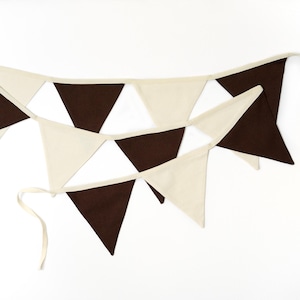 Handmade Fabric Banner with Flags / Nursery Garland / Linen Wall Decor / Party and Celebration Decoration / Handmade / Flag bunting banner