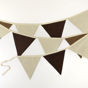 Handmade Fabric Banner with Flags / Nursery Garland / Linen Wall Decor / Party and Celebration Decoration / Handmade / Flag bunting banner