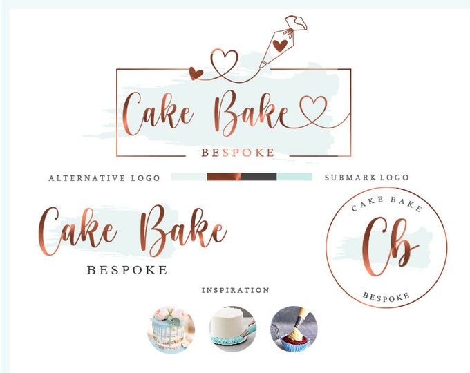 Premade Logo Baby Blue Logo Powder Blue Logo Branding Kit Etsy