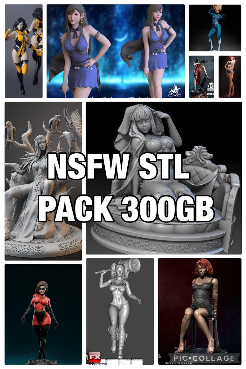 Nsfw MEGA STL Bundle 300GB+ 3D Printable Models & Scenes Complete
