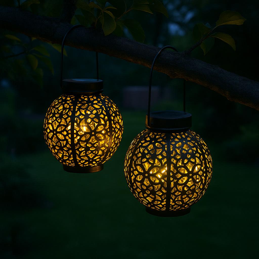 Summer Star Lantern – Solar LED Light with Star Projection | Waterproof Garden & Patio Decor