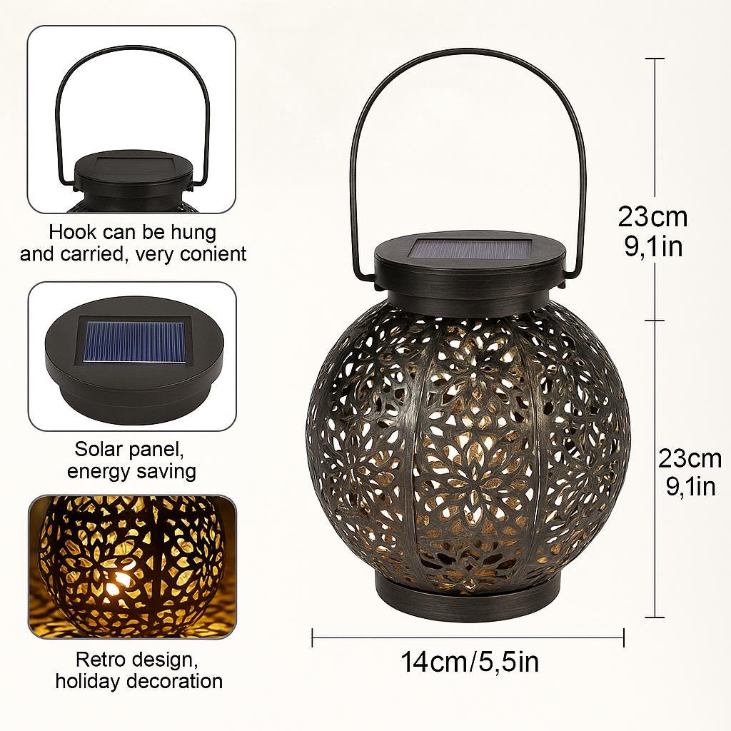 Summer Star Lantern – Solar LED Light with Star Projection | Waterproof Garden & Patio Decor