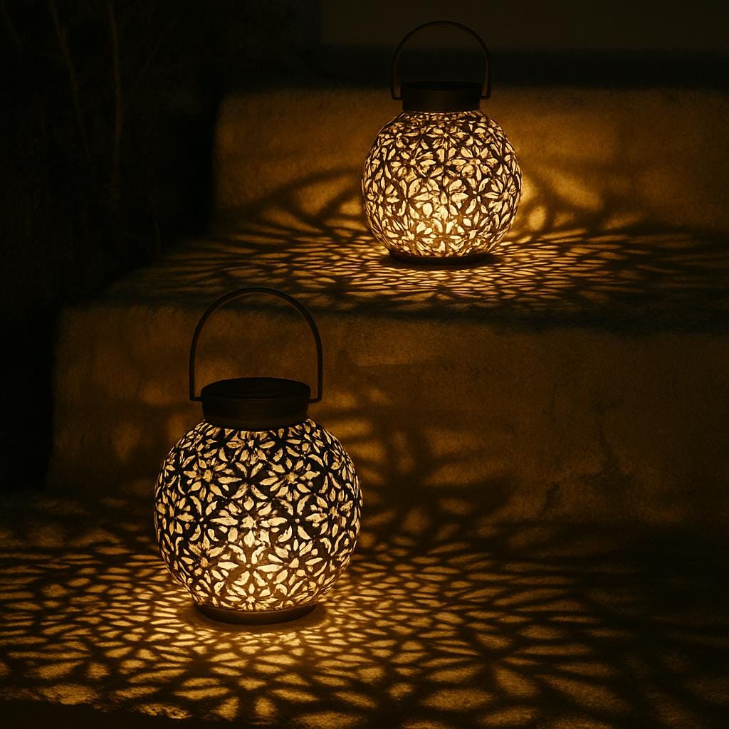 Summer Star Lantern – Solar LED Light with Star Projection | Waterproof Garden & Patio Decor