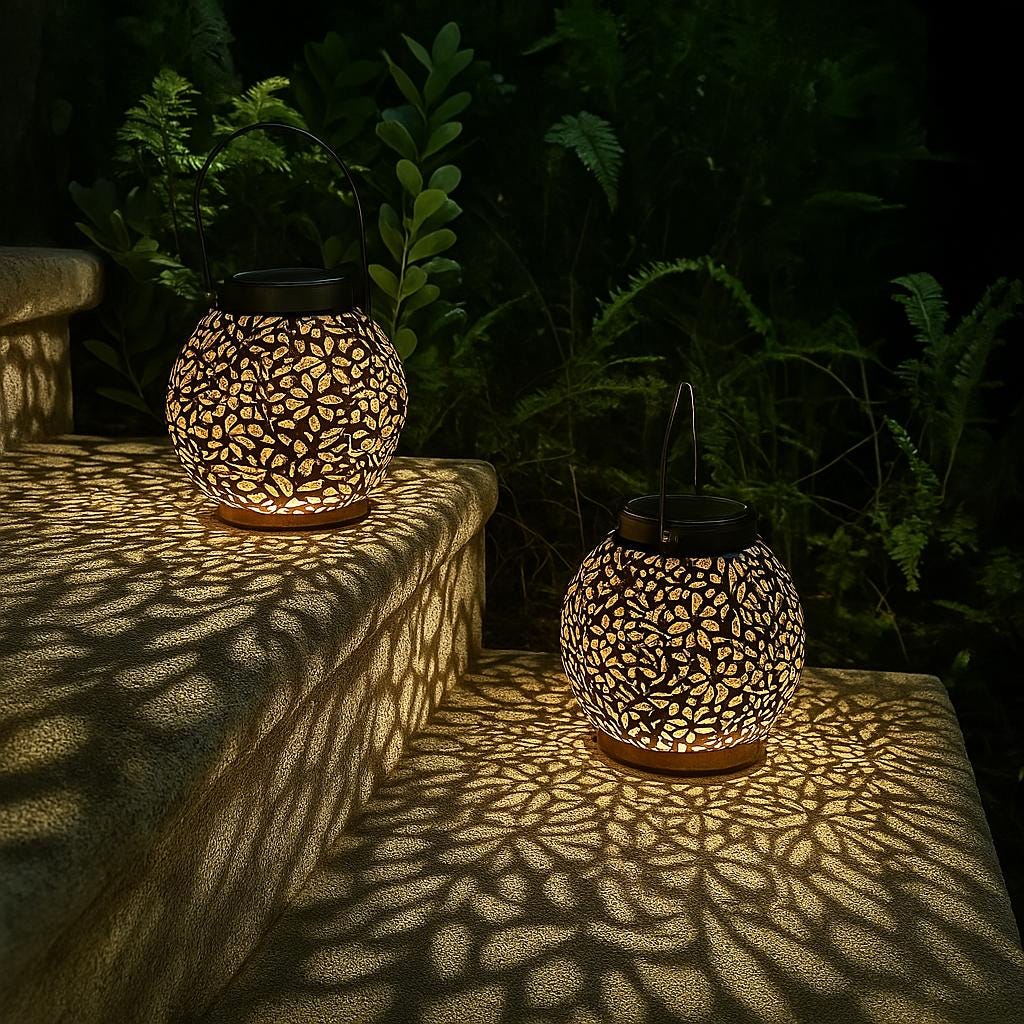 Summer Star Lantern – Solar LED Light with Star Projection | Waterproof Garden & Patio Decor