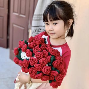 かぎ針編みのバラの花束ブランケットのパターン（ステップバイステップのビデオチュートリアル付き）、初心者向け、英語PDFパターン、簡単な花柄アフガンパターン
