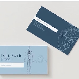 Tarjeta de presentación de cardiólogo minimalista, arte lineal, médico, medicina, rehabilitación, cardiología.